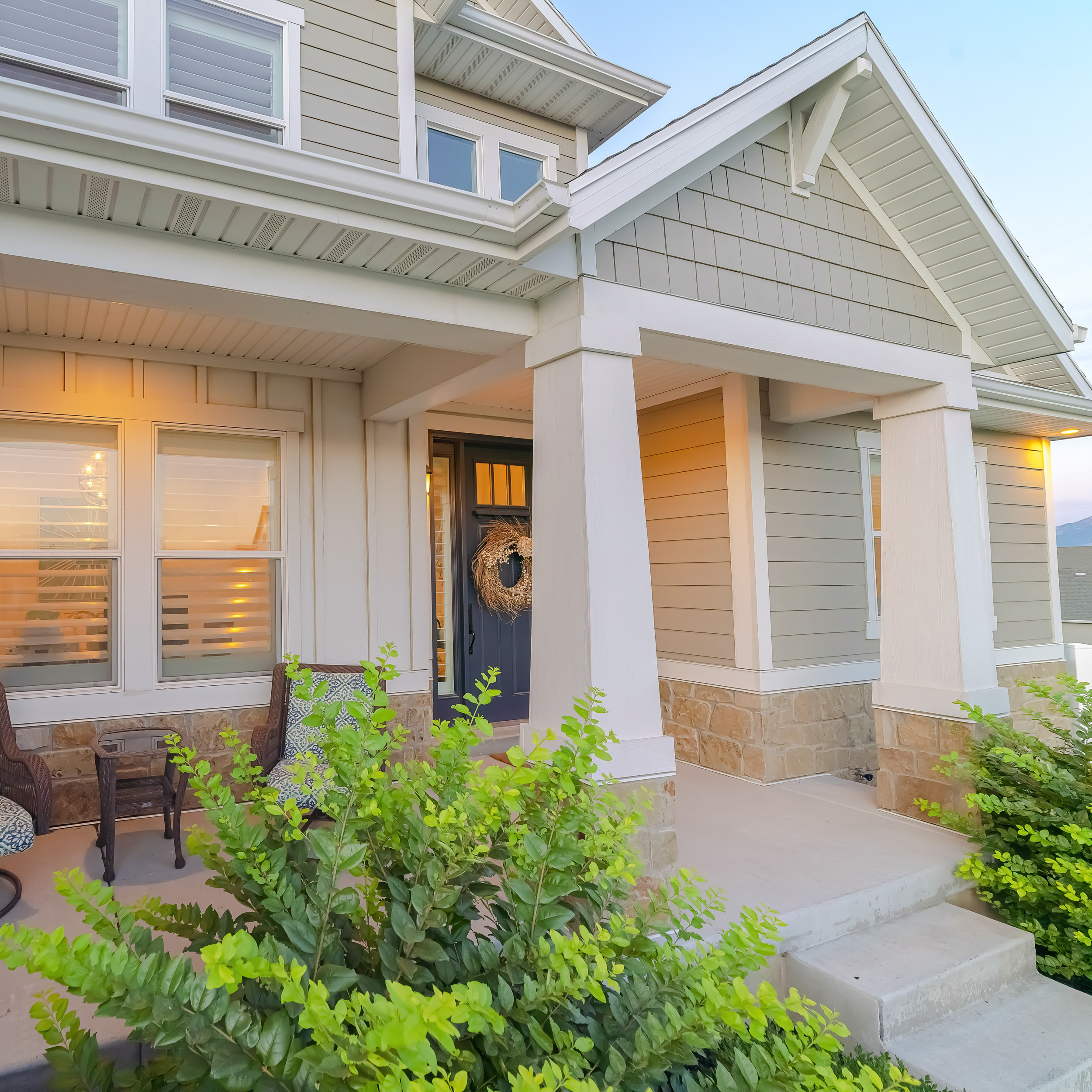 Exterior of a new house being inspected by our certified home inspectors